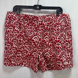 🐄 north face, red and cream printed swim shorts